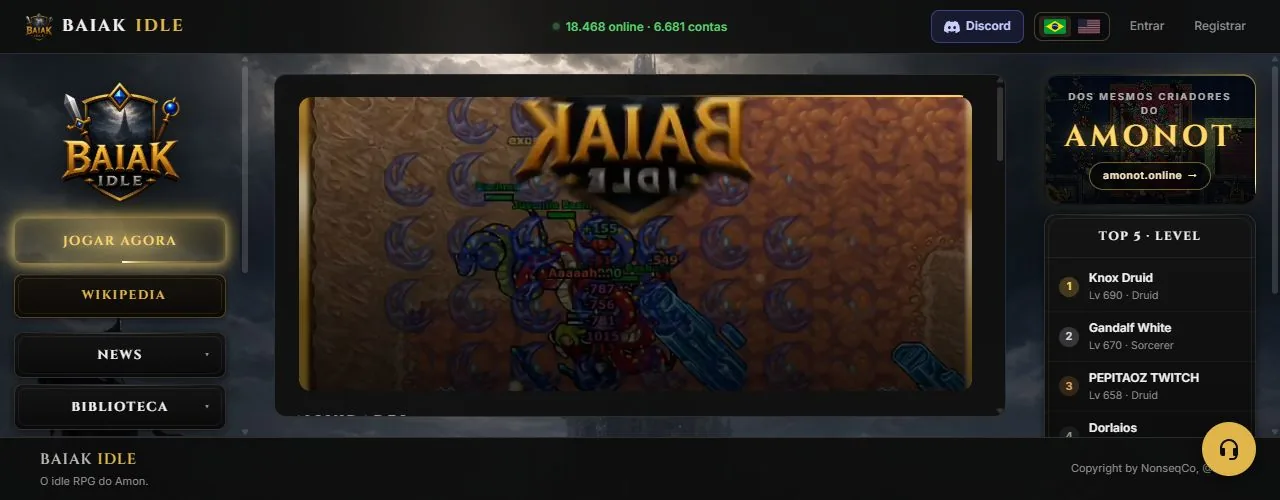 Banner de Baiak Idle