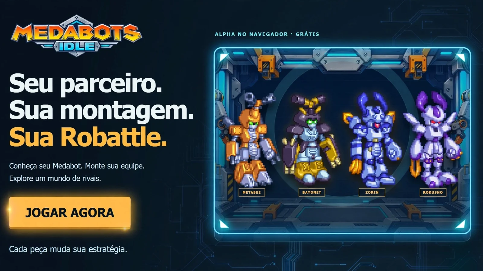 Banner de Medabots Idle - Alpha Aberto!