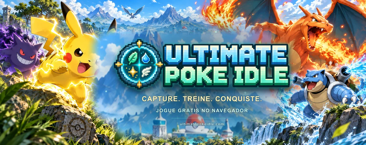 Banner de Ultimate Poke Idle | Shiny, PvP e Auto Hunt