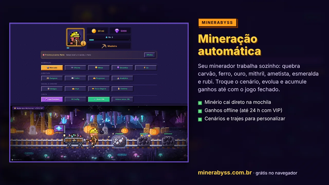 Imagem 1 · MinerAbyss Game Idle de Mineração com RMT liberado